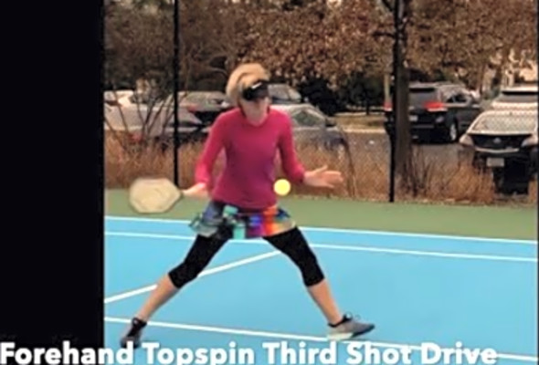 Pickleball Forehand Topspin Third Shot Drive, by Ann Carney