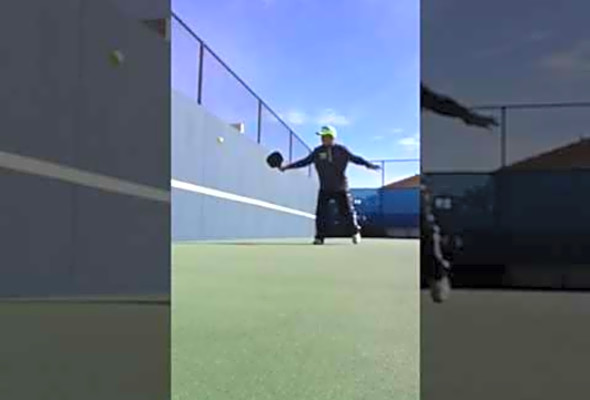 Pickleball warm up on the wall