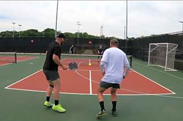 3.5 Men&#039;s pickleball tournament Brown/Young game 1