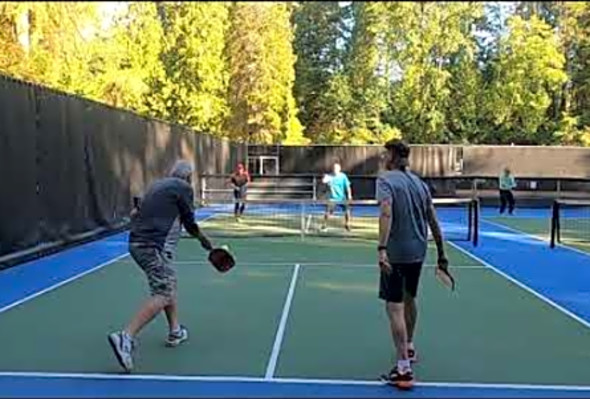 GH010315 Pickleball play at Murdo Frazer park in North Vancouver