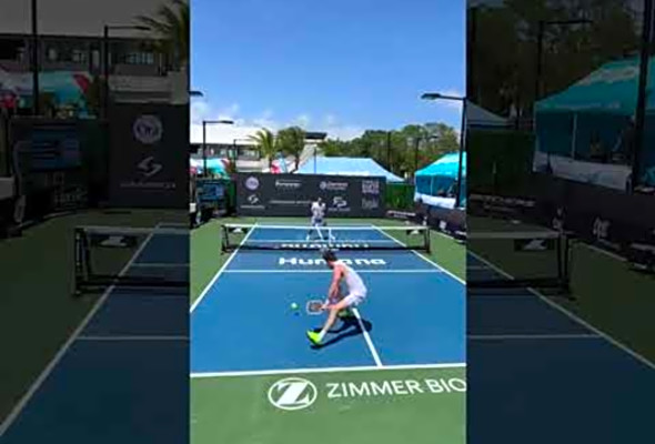 Foster&#039;s MASTER FAKE OUT Gets Past Goldin After Nice Pickleball Rally - 2025 APP Fort Lauderdale