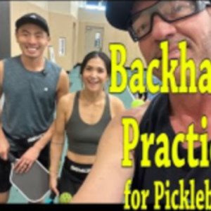 Working on a new backhand drive for Pickleball w/ friends