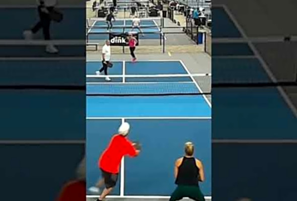 Third shot drive clean winner on game point!#paddlesport #pickleball