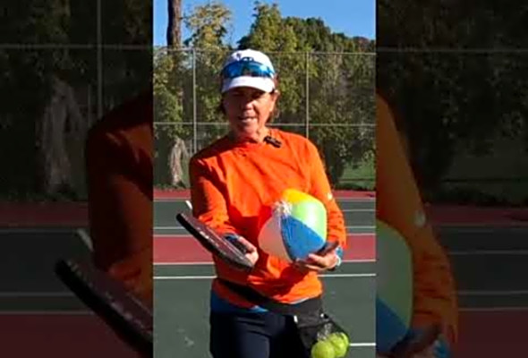 How To See Underspin For Pickleball Practice Using a Small Beach Ball