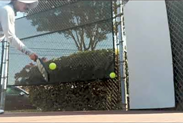 Two balls pickleball wall drill