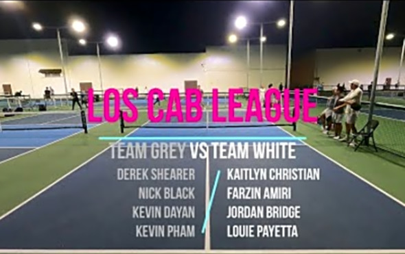 Los Cab Pickleball League Part 2 Team Grey versus Team White 5 Games - 2 Singles/3 Doubles