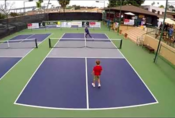 The Future Of Pickleball. 10 y/o plays with Tereschenko