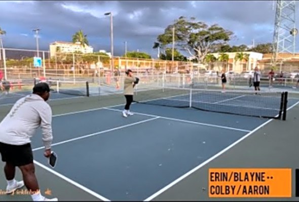 Using New Joola Pro IV.Thoughts? - Mixed Doubles Pickleball, Colby/Aaron vs Erin/Blayne - Oahu, HI