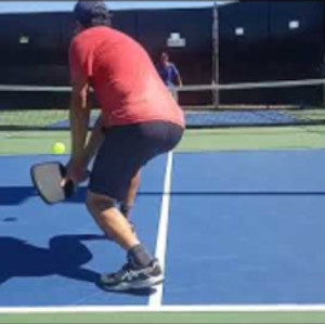 pickleball, Singles game 2. Steve&#039;s (red) prep game for Newport Beach Open