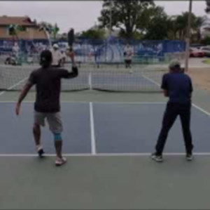 Pickleball games at Sigler Park, Westminster. HAI &amp; Friend (near ct) VS ...
