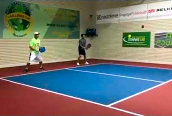 Gary and Leo&#039;s baseline attack Naples Indoor Pickleball