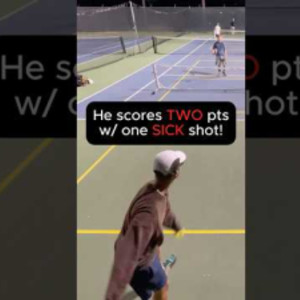He scores TWO points w/one SICK shot! #pickleball #sports #highlights #a...