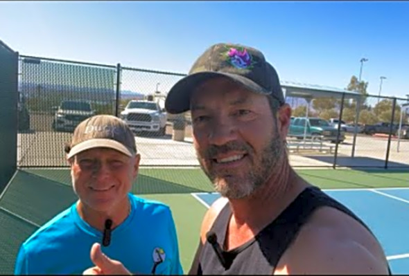 Live pickleball drills plus Skinny and Full Court Singles with Coach David