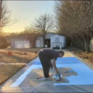 Painting a Skinny Singles Pickleball Court