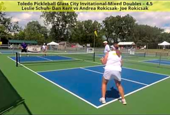 Toledo Pickleball Glass City Invitational-Mixed Doubles 4.5 Schuh-Kerr v Rokicsak-Rokicsak