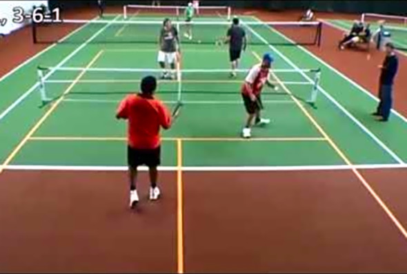 Campbell/Ashworth vs. Gabrielsen/Ruiz - 2015 Western Oregon Pickleball Classic Top View