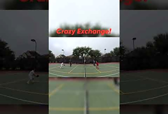 Crazy Exchange! #pickleball #pickleballhighlights #highlights #shorts #thepickleballrunner