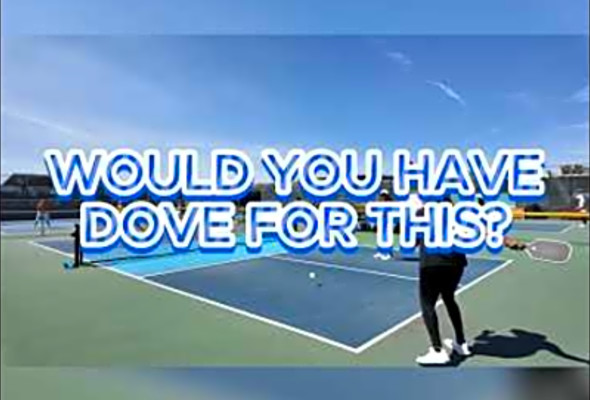 Would you dive on the court in a pickleball game? #pickleballaddict #pickleball