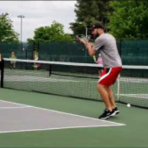 Pickleball ball machine practice.