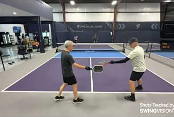 Indoor pickleball at atpicklelandATX 4.0 DUPR match 1 (4-30-2025)