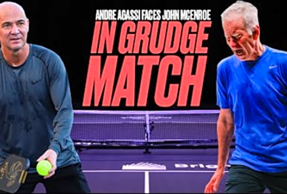 Andre Agassi Runs John McEnroe in Circles During Pickleball Match