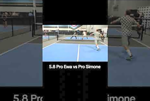 5.8 Pro Ewa Radzikowska vs pro Angela Simon, 5.2 men #pickleball #pickle #druh #pickleballaddiction