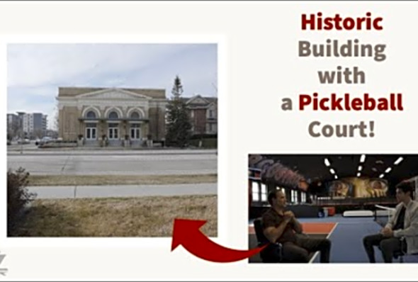 Historic building with Pickleball Court!