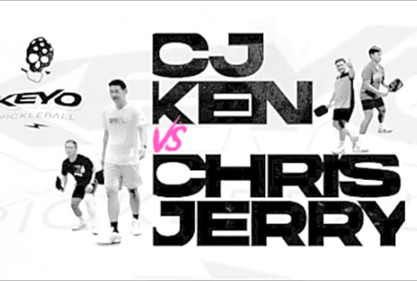 Advanced Men&#039;s Open Play Doubles Pickleball game at VMMC Pickleball Club - CJ/Ken vs. Chris/Jerry