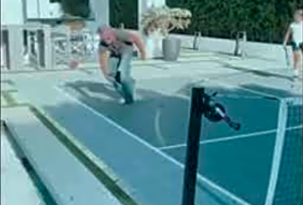 Never put you pickleball court close to a pool, John Mellencamp. #pickleball