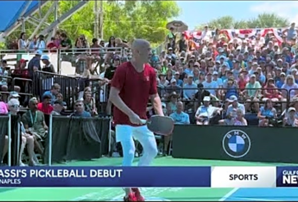 Andre Agassi makes winning pickleball debut at U.S. Open