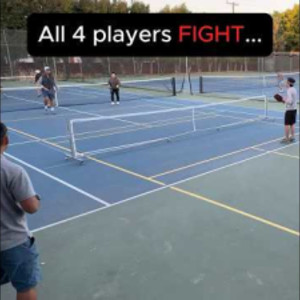All 4 players FIGHT to...keep the point ALIVE! #pickleball #highlights #...