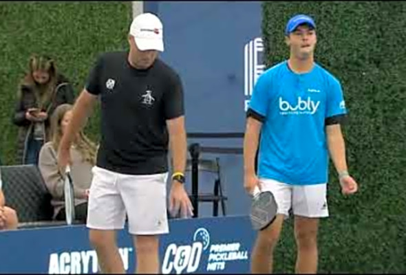 Tennis Pros Jack Sock and Sam Querrey vs Pickleball Pros Ben Johns and Matt Wright Game 1