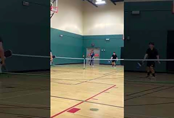 Pickleball game at YMCA on Sunday! The players include 7th grader, college student, and retirees!