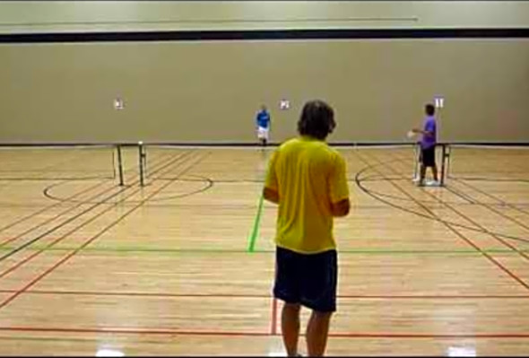 Pickleball 2012 Seatac Mens 5.0 Singles 2nd Round Chris Miller vs. Billy Jacobson Seattle WA
