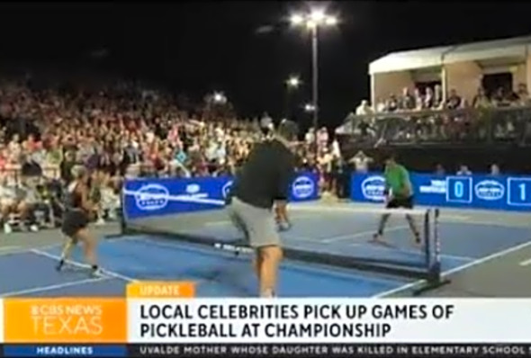 Local celebrities pick up games of pickleball at championship