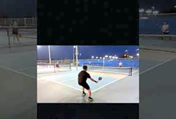 Tennis Pickleball w/ Small Franklin Sweet Spot Trainer Paddle #pickleball #tennis