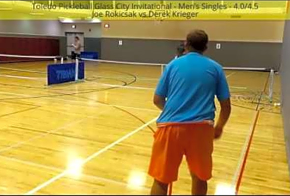 Toledo Pickleball Glass City Invitational - Mens Singles - 4.0/4.5 Joe Rokicsak vs Derek Krieger