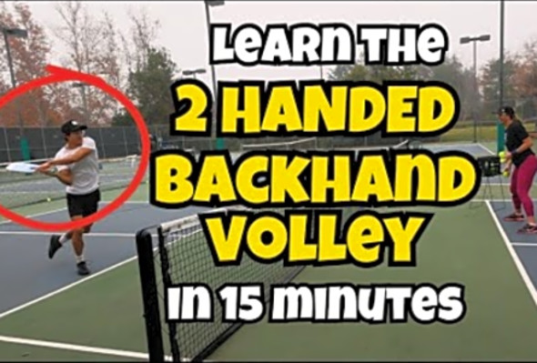 TWO-HANDED BACKHAND VOLLEY (Advanced Tutorial) - ft. Annie Tichenor Pro Women&#039;s Pickleball Player