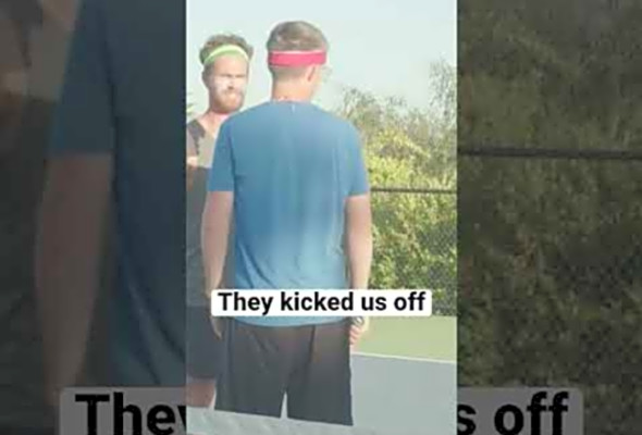 We got kicked off a pickleball court #shorts #pickleball #footfault #selkirktv