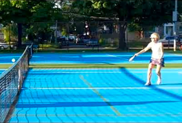 Demo Video: Backhand Third Shot Drop Using Carioca Step