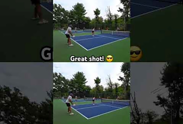 She snuck this right down the line! #pickleball