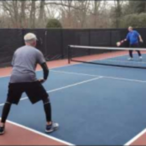Playing pickleball on Steve&#039;s backyard pickleball court