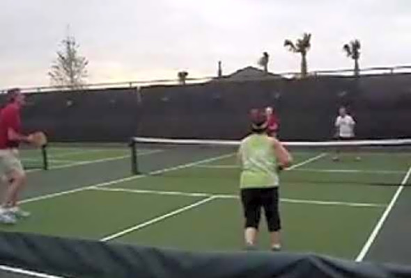 Mickey&#039;s first pickleball lesson/game/experience - 12/26/12