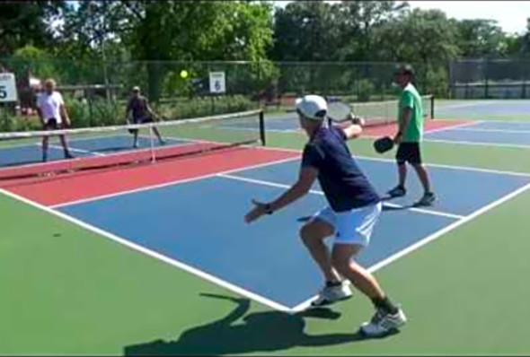 Tilles Pickleball Adv Rec Play Mark Howard Doug Huff vs Brad Tursky Jason Wierzchucki June 2017