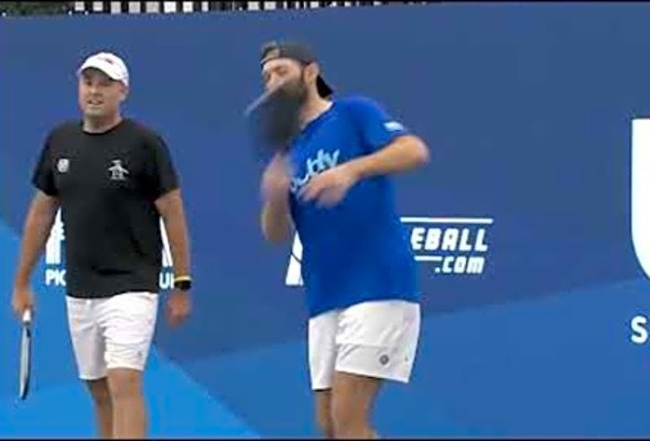 Tennis Pro Jack Sock/Matt Wright vs tennis pro Sam Querrey/Riley Newman Game 2
