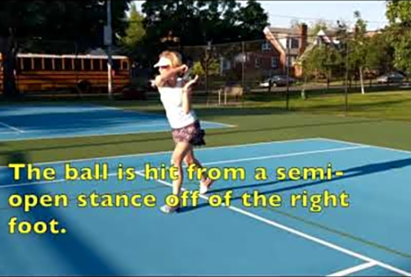 Pickleball Forehand Topspin Return of Serve, by Ann Carney