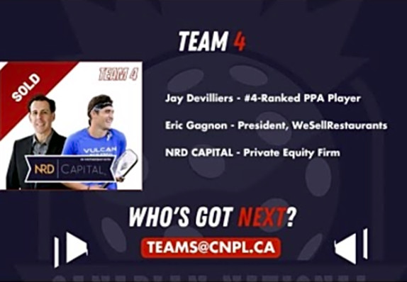 CNPL Team 4 Sold To PPA Pro &amp; Co.!