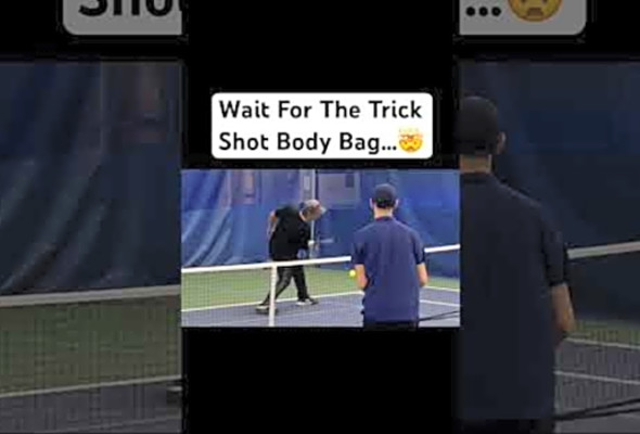 Wait For The Trick Shot Body Bag! #pickleball #fyp #viral #shorts #reels #tbt