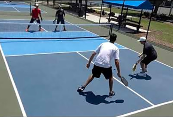 FAST DRIVES PAINTING LINES! 4.0 Pickleball Rec Game at Midway Park in Myrtle Beach SC