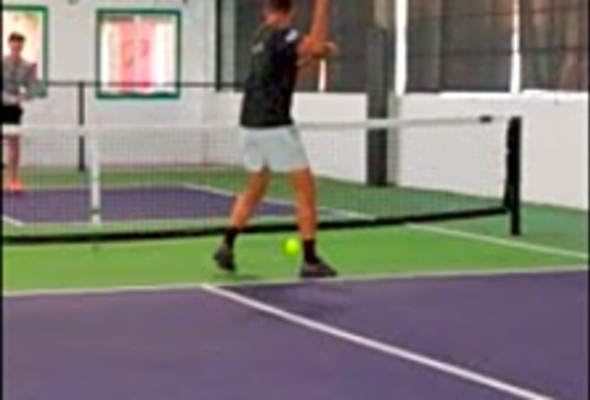 Pro Pickleball Player Fake Overhead